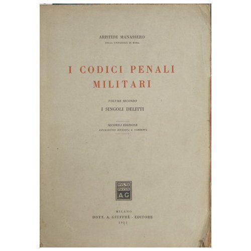 I codici penali militari. Vol. II