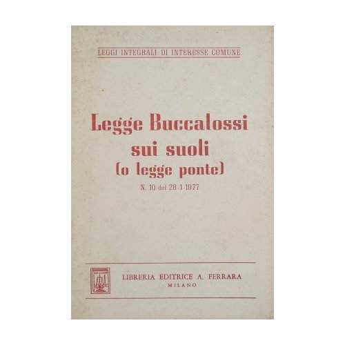 Legge Buccalossi sui suoli (o legge ponte)