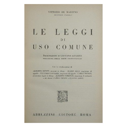 Le leggi di uso comune