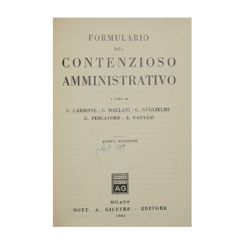 Formulario del contenzioso amministrativo