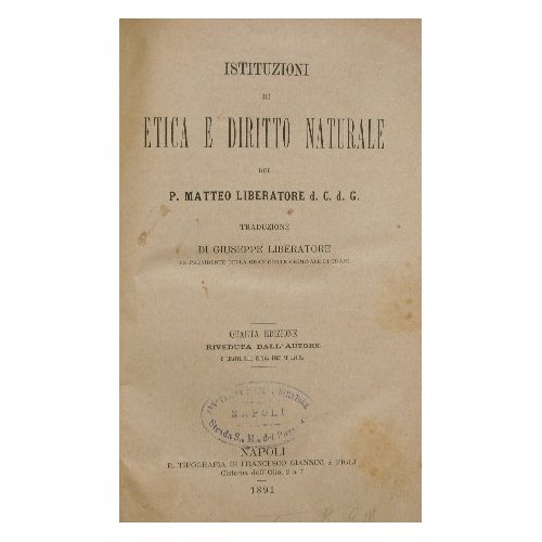 Istituzioni di etica e diritto naturale