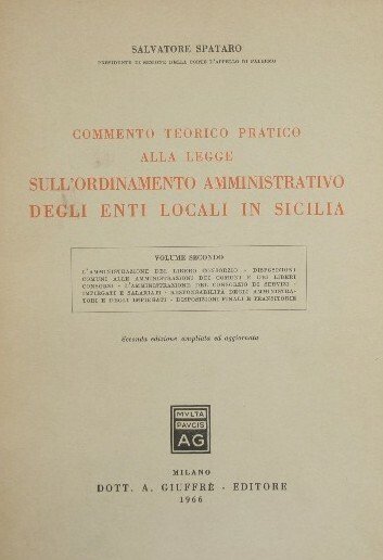 Commento teorico pratico alla legge sull'ordinamento amministrativo degli enti locali …