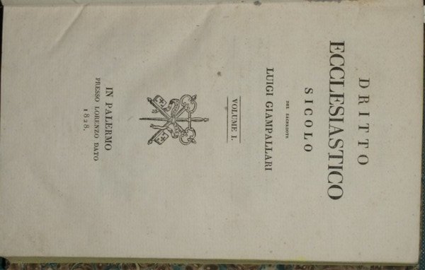 Dritto ecclesiastico sicolo del sacerdote Luigi Giampallari