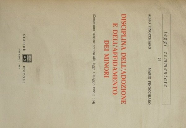 Disciplina dell'adozione e dell'affidamento dei minori