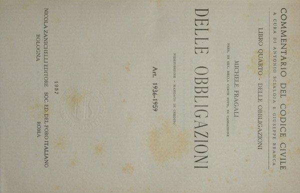 Commentario del codice civile. Libro IV - Delle obbligazioni (Art. …