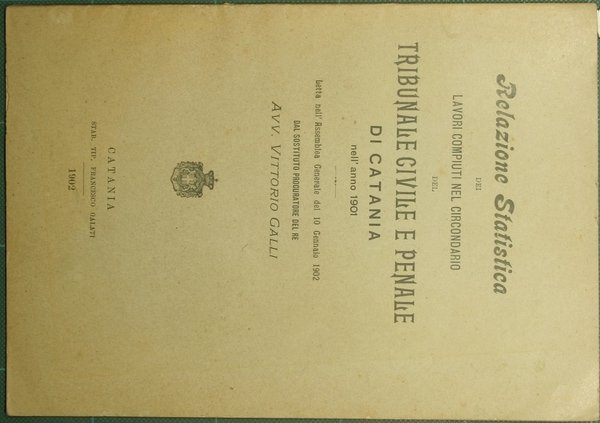 Relazione statistica dei lavori compiuti nel circondario del tribunale civile …