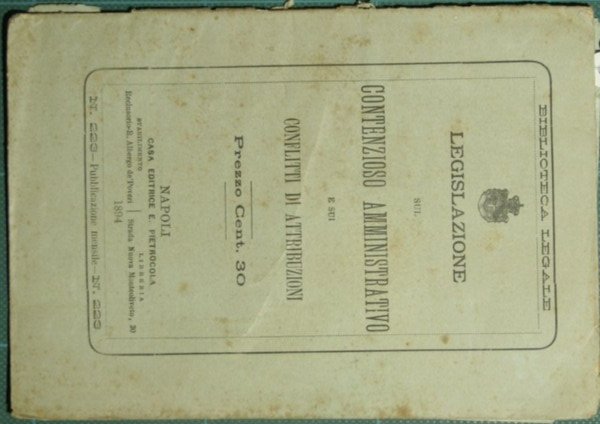 Legislazione sul contenzioso amministrativo e sui conflitti di attribuzioni