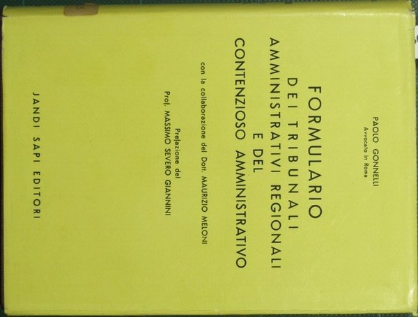 Formulario dei tribunali amministrativi regionali e del contenzioso amministrativo