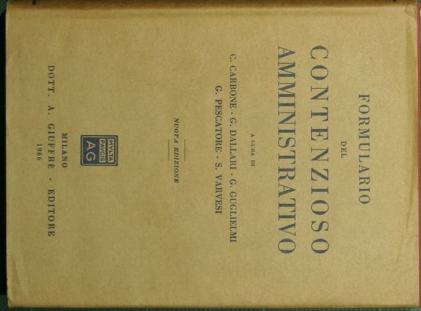 Formulario del contenzioso amministrativo