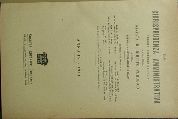 La giurisprudenza amministrativa. Anno IV - 1914
