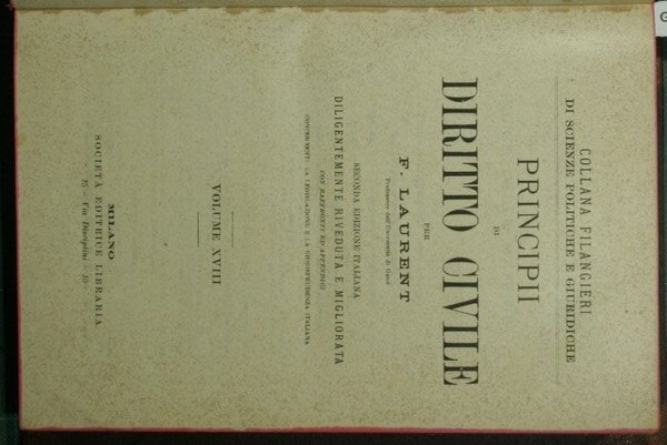 Principii di diritto civile. Vol. XVIII