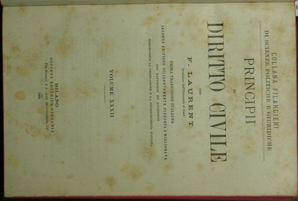 Principii di diritto civile. Vol. XXXII