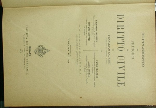 Supplemento ai Principi di diritto civile di Francesco Laurent. Vol. …