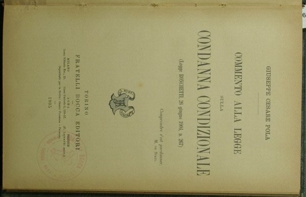 Commento alla legge sulla condanna condizionale