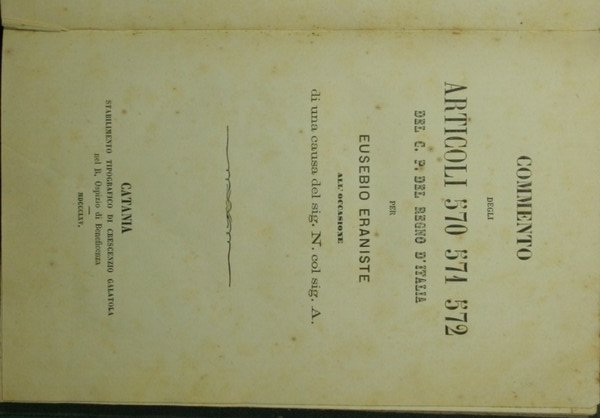 Commento degli articoli 570 571 572 del C. P. del …