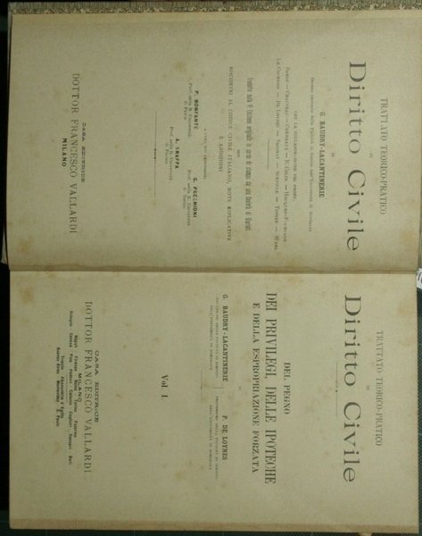 Del pegno. Dei privilegi, delle ipoteche e della espropriazione forzata. …