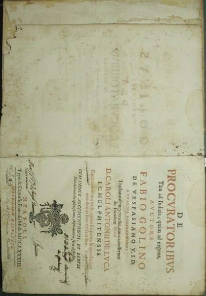 De procuratoribus tam ad iudicia, quam ad negotia