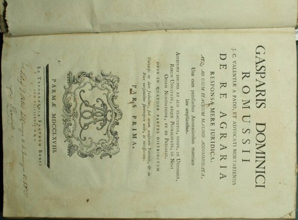 De re agraria responsa mere juridica, atque ad usum italicum …