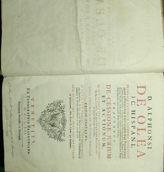 D. Alphonsi de Olea […] Tractatus de cessione jurium et …
