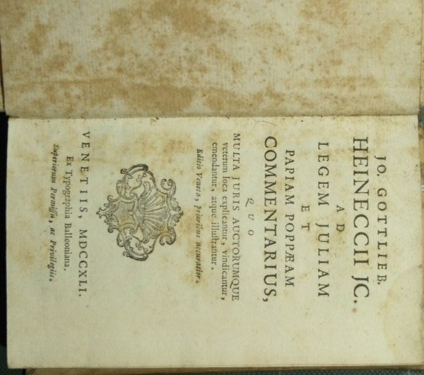 Jo. Gottlieb. Heineccii JC. Ad legem Juliam et Papiam Poppaeam …