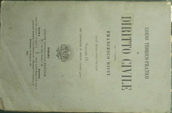 Corso teorico pratico di diritto civile. Vol. IX - Dei … | Immagine Gallery 1
