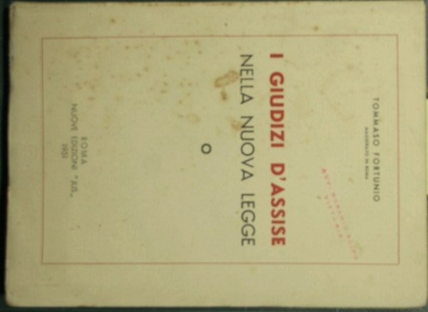 I giudizi d'assise nella nuova legge