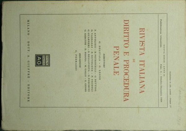 Rivista italiana di diritto e procedura penale - Nuova serie, …
