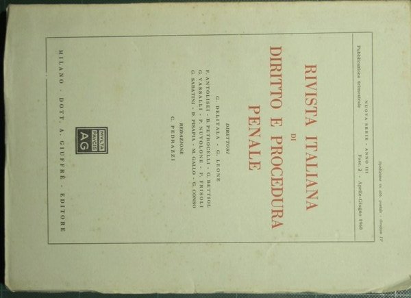 Rivista italiana di diritto e procedura penale - Nuova serie, …