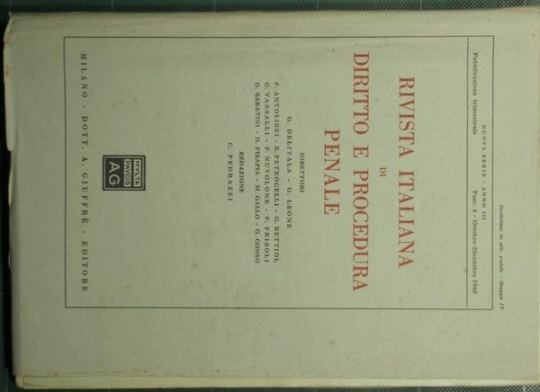 Rivista italiana di diritto e procedura penale - Nuova serie, …