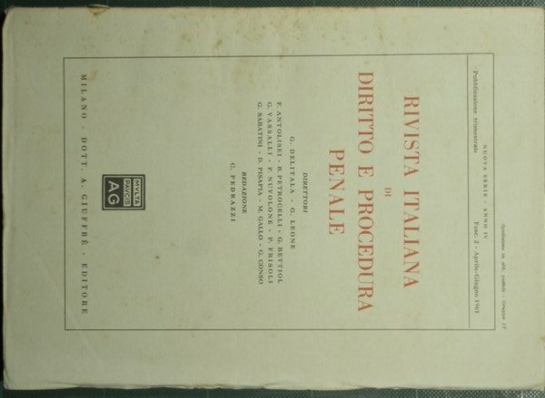 Rivista italiana di diritto e procedura penale - Nuova serie, …