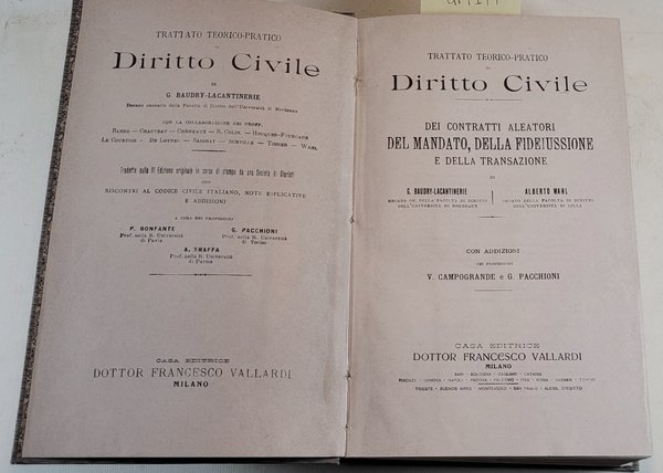 Dei contratti aleatori, del mandato, della fideiussione e della transazione