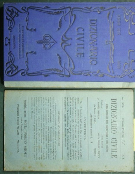 Dizionario civile - Vol. XIX, 1922