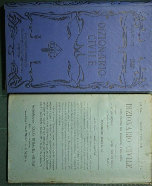 Dizionario civile - Vol. XX, 1923