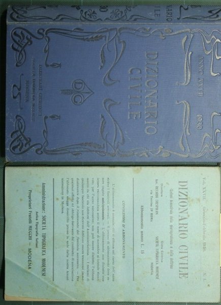 Dizionario civile - Vol. XXVII, 1930