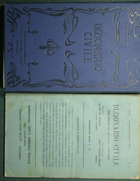 Dizionario civile - Vol. XXIX, 1932