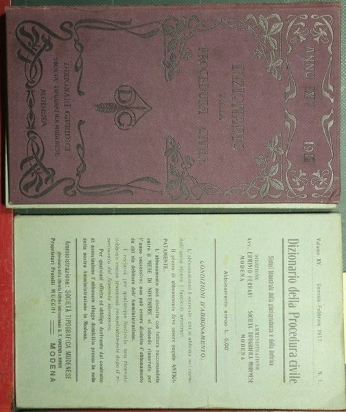 Dizionario della procedura civile - Vol. XV, 1917
