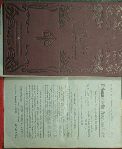 Dizionario della procedura civile - Vol. XXIII, 1925