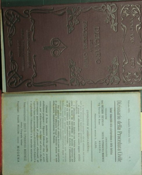 Dizionario della procedura civile - Vol. XXV, 1927