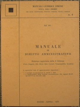 Manuale di Diritto Amministrativo.