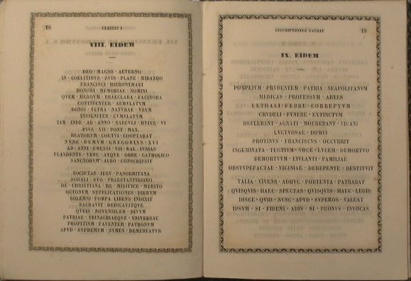 Iscrizioni latine ed italiane