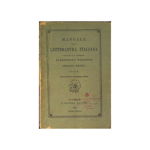 Manuale della letteratura italiana - Volume IV