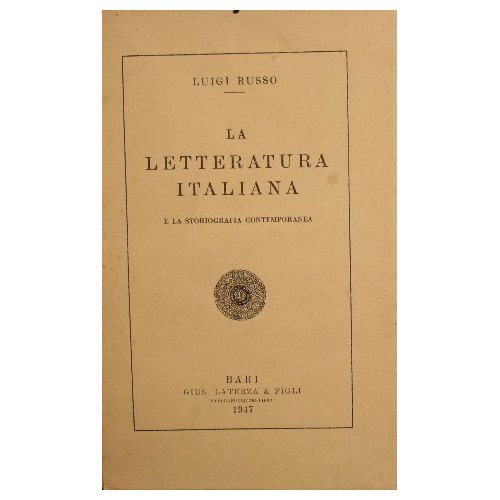 La letteratura italiana e la storiografia contemporanea