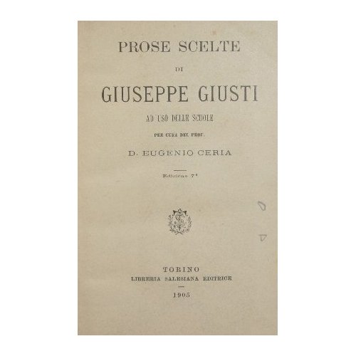 Prose scelte di Giuseppe Giusti