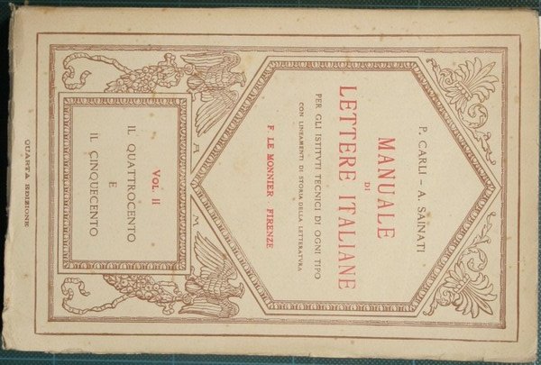 Manuale di lettere italiane. Vol. II