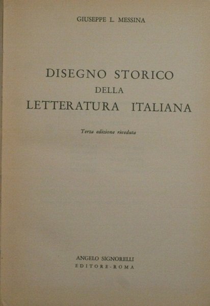 Disegno storico della letteratura italiana