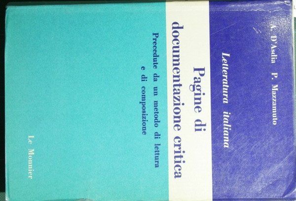 Letteratura italiana. Pagine di documentazione critica