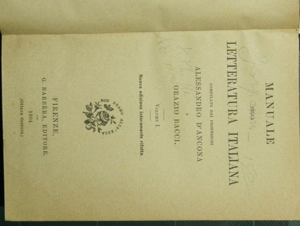 Manuale della letteratura italiana