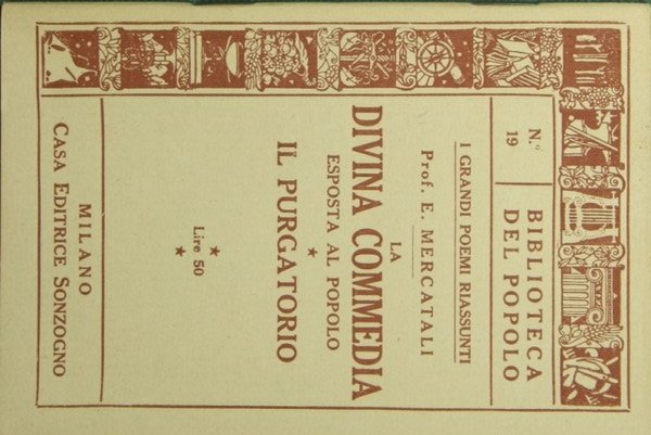 La divina commedia esposta al popolo. Il purgatorio