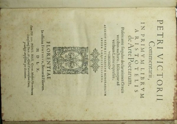 Petri Victorii Commentarii, in primum librum Aristotelis de Arte Poetarum