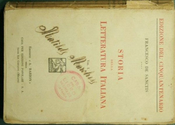 Storia della letteratura italiana. Vol. I